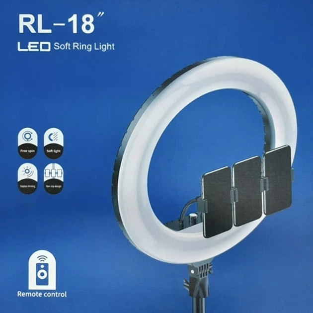 Кільцева професійна лампа Soft RL-18 45 см 55 Вт + штатив - изображение 3