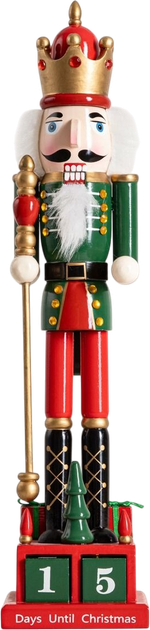 Figurka Homla dziadek do orzechów drewniana, kalendarz adwentowy 42 cm (5904183867786) - obraz 1