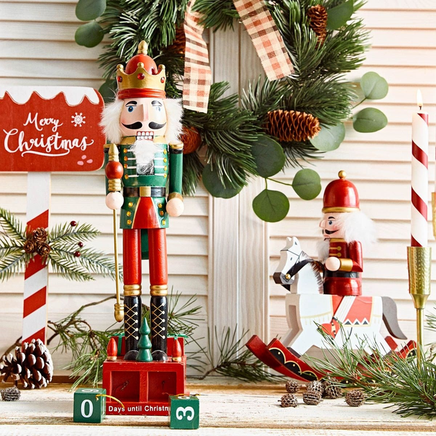 Figurka Homla dziadek do orzechów drewniana, kalendarz adwentowy 42 cm (5904183867786) - obraz 6