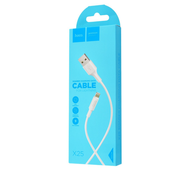 Кабель Hoco X25 Soarer charging data cable for Lightning Білий - изображение 2