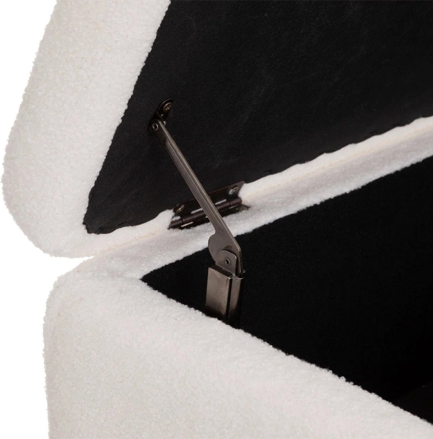 Пуф із відсіком для зберігання Atmosphera оббитий тканиною з ефектом букле Білий (3560231642778) - зображення 3