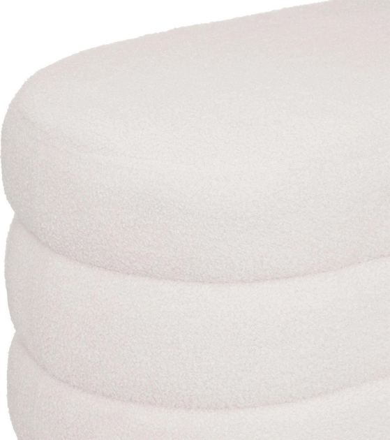 Пуф для вітальні Atmosphera Sinan з ефектом букле Білий (3560231642754) - зображення 2