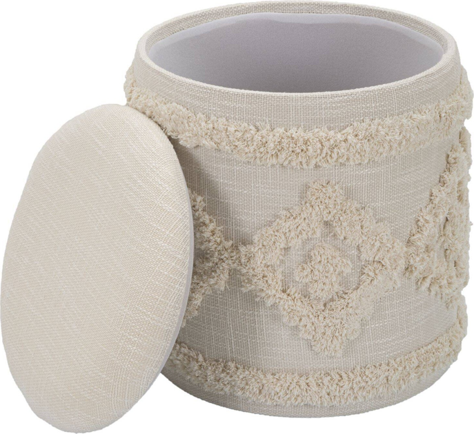 Pufa Mauro Ferretti ze schowkiem okrągła Beżowa (8024609364624) - obraz 2