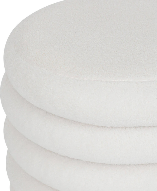 Pufa Atmosphera Giulia tapicerowana z funkcją przechowywania Biała (3560232860072) - obraz 3