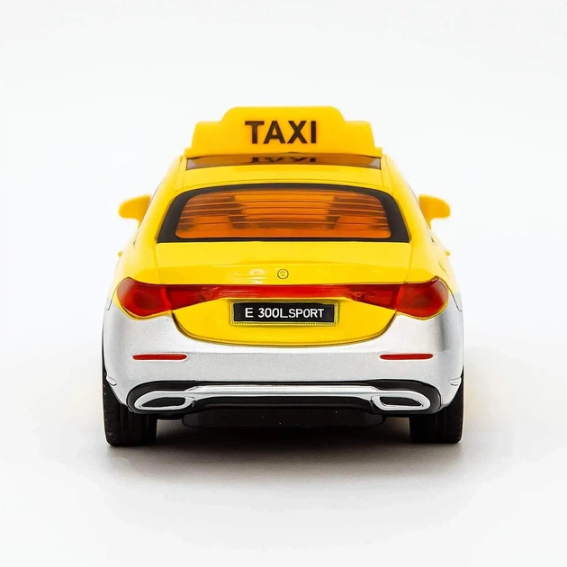 Машинка металлическая Автопром Mercedes-Benz E300L Taxi желтая 1