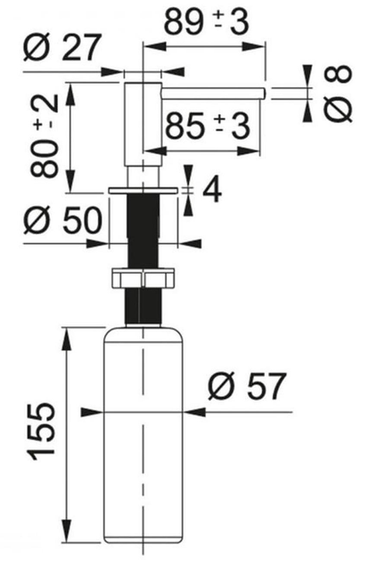Dozownik do mydła Franke Atlas wpuszczany w blat 300 ml (112.0717.105) - obraz 2