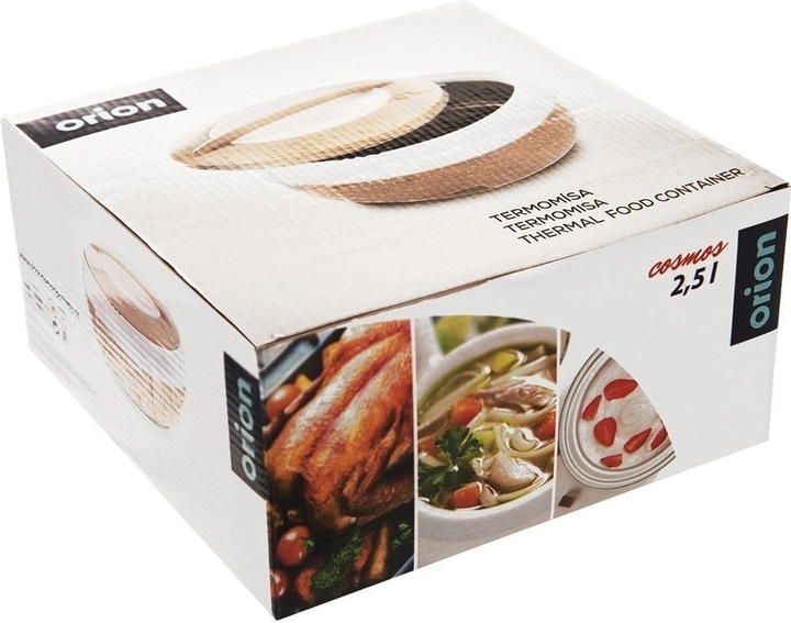 Термос для їжі Orion Cosmos сталевий Біло-бежевий 2.5 л (8592381090876) - зображення 6