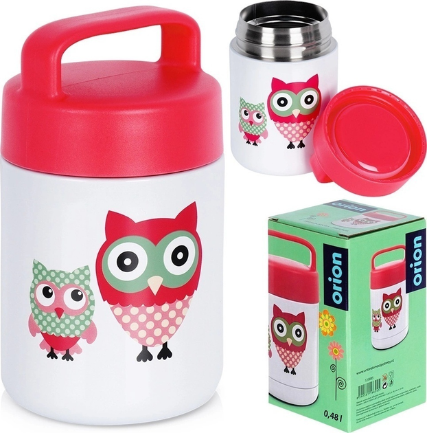 Термос для їжі Orion Sowa сталевий Кольоровий 450 мл (8592381166045) - зображення 4
