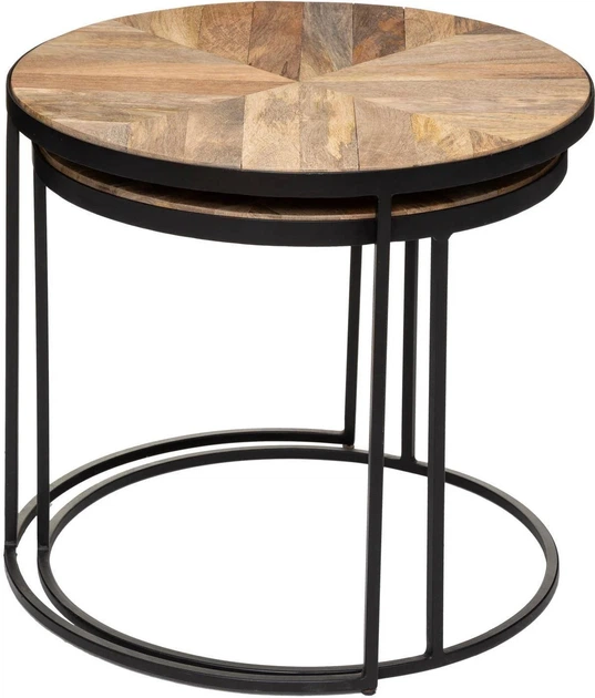 Набір журнальних столиків Atmosphera Basile дерев'яні 2 шт (3560237588117) - зображення 1