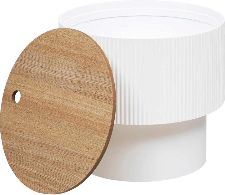 Журнальний столик Atmosphera Enola з місцем для зберігання круглий 38.5 см Білий (3560232721342) - зображення 2