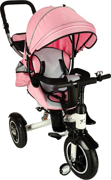 Rowerek trójkołowy Trike Fix V3 Spacerówka 3w1 Obracany 360° Różowy (5903039765870) - obraz 1