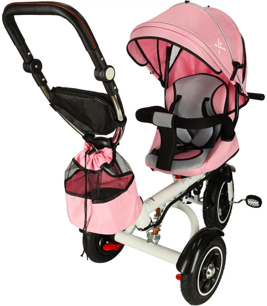 Rowerek trójkołowy Trike Fix V3 Spacerówka 3w1 Obracany 360° Różowy (5903039765870) - obraz 5