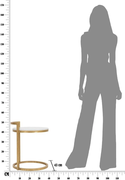 Журнальний столик Mauro Ferretti зі стільницею з імітацією мармуру 40 см (8024609348648) - зображення 8