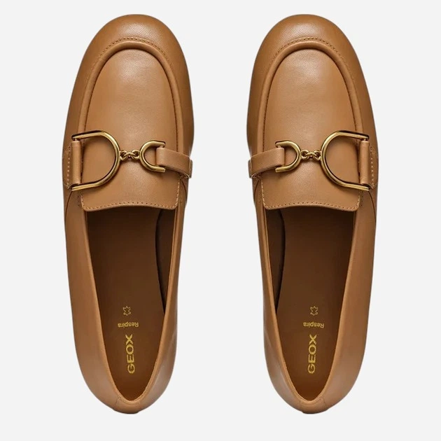 Loafersy damskie skórzane Geox D Palmaria D45MUJ-000TU-C5000 40 Beżowe - obraz 4