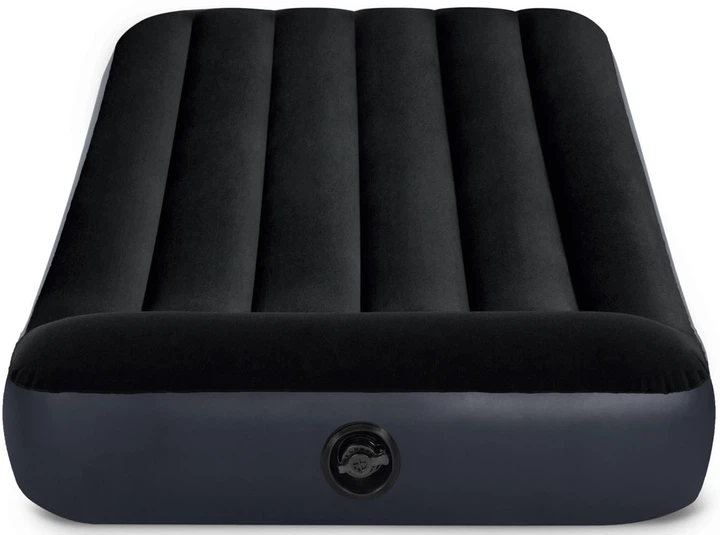 Materac dmuchany Intex 64141 z zagłówkiem 99 × 191 × 25 cm Czarny (6941057413532) - obraz 2