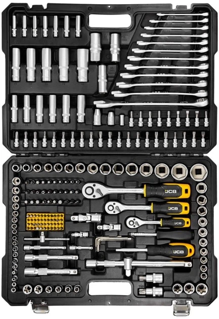 Набір інструментів JCB 1/2" 1/4" 3/8" 216 шт JCB-38841 (5056485704082) - зображення 1