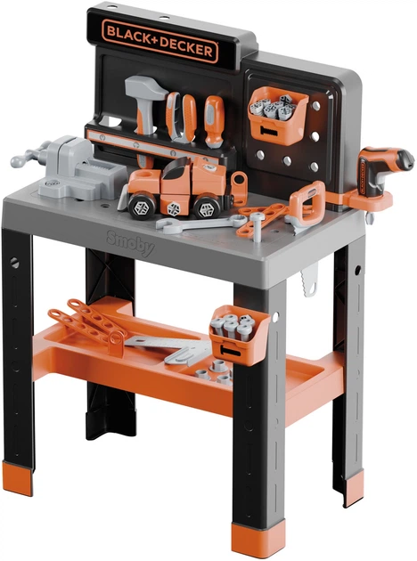 Zestaw do zabawy Smoby Black + Decker Profesjonalny warsztat 95 akcesoriów 7600360740 (3032163607403) - obraz 1