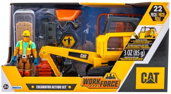 Zestaw mini Funrise CAT Plac budowy Koparka z figurką i akcesoriami 83456 (021664834565) - obraz 1