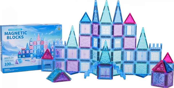Zestaw klocków magnetycznych Ice Snow 100 elementów ZKL.Z024 (5903864973747) - obraz 5