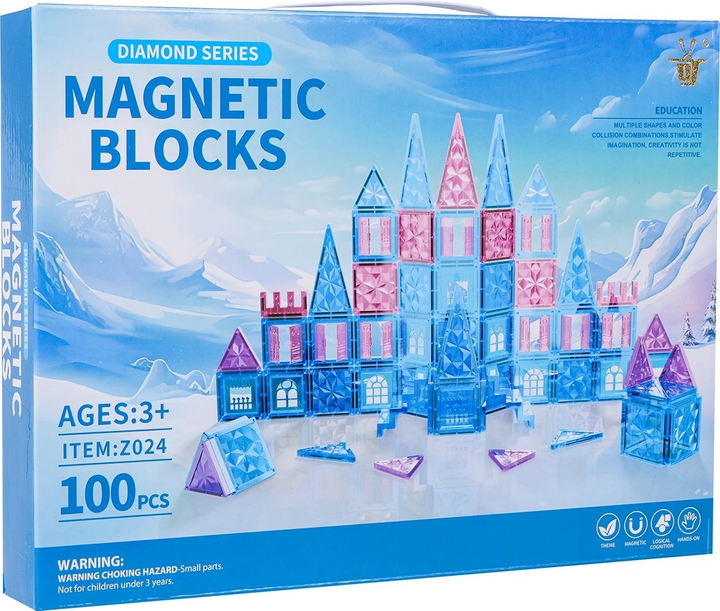 Zestaw klocków magnetycznych Ice Snow 100 elementów ZKL.Z024 (5903864973747) - obraz 6