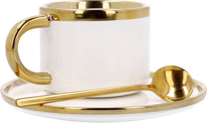 Чашка Homla Sinnes з блюдцем та ложечкою біла 0.2 л (5904183806563) - зображення 7