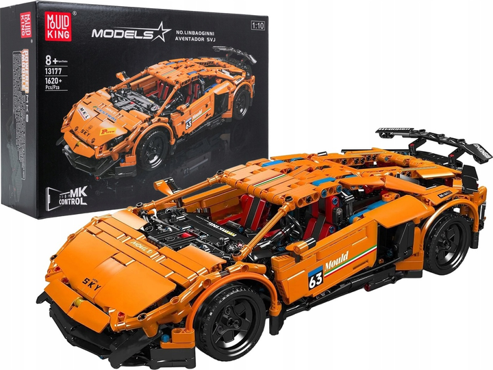 Набір кубиків Спортивний автомобіль помаранчевий 1620 елементів ZKL.13177S (5903864972573) - зображення 2