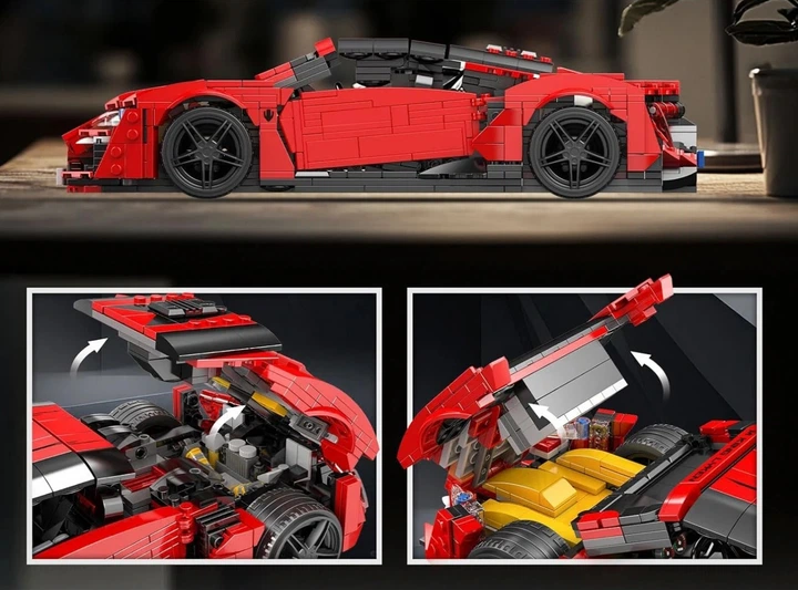 Klocki konstrukcyjne Pojazd sportowy czerwony 1311 elementów ZKL.10117 (5903864973242) - obraz 8