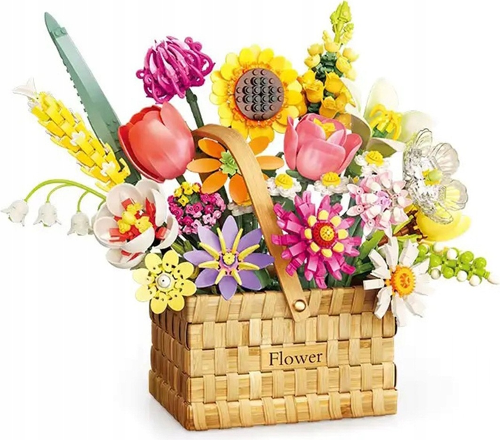 Zestaw klocków Bukiet wiosenny w koszyku 1615 elementów ZKL.FL2233 (5903864973587) - obraz 2