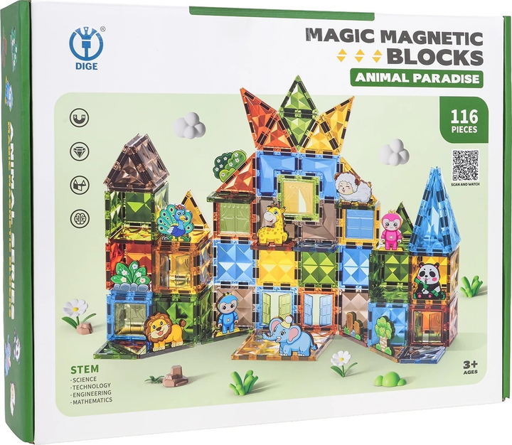 Zestaw klocków magnetycznych 116 elementów ZKL.1104 (5903864973785) - obraz 6