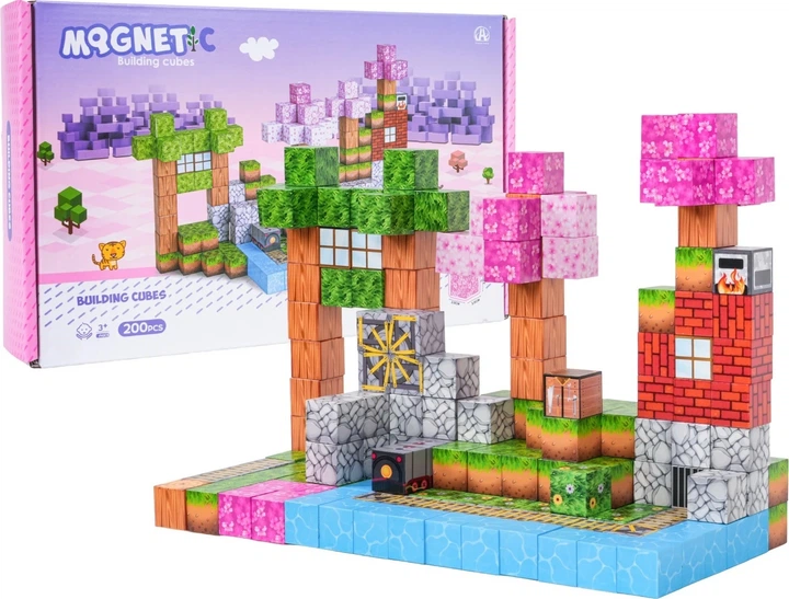 Конструктор магнітний 200 елементів ZKL.CH1334 (5903864973952) - зображення 2
