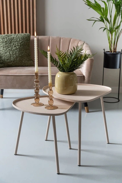 Журнальний столик Leitmotiv Boaz металевий 43 см Бежевий (8714302731853) - зображення 5