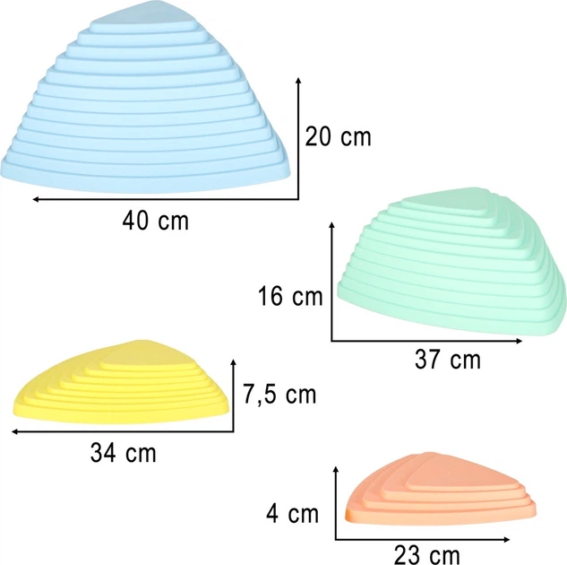Стежка сенсорна KIK для тренування рівноваги, 11 пастельних каменів KX3170 (5903039765719) - зображення 11