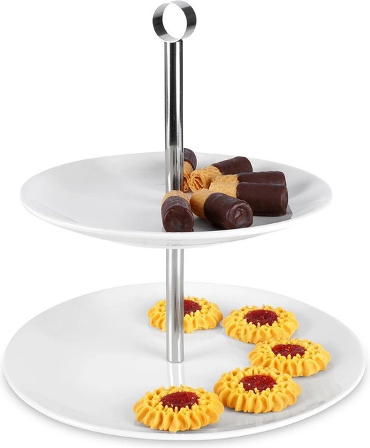 Підставка Orion порцелянова 2-рівнева Біла 25 см (8592381150624) - зображення 2