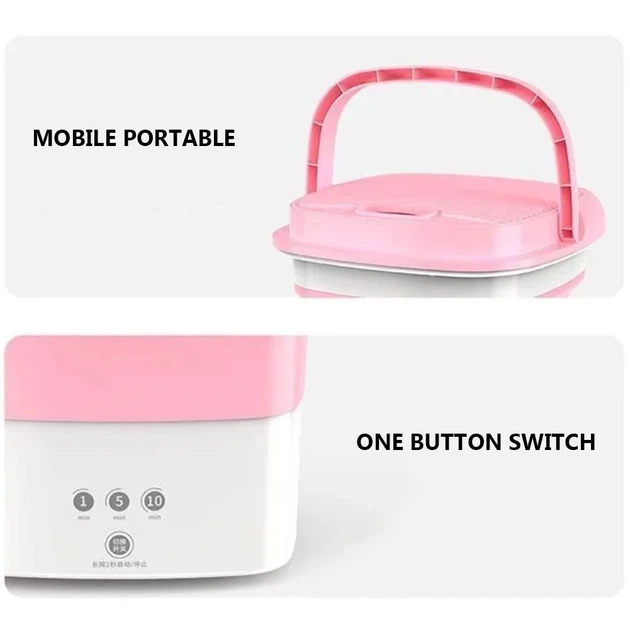 Пральна машина міні відро MA2000 White Pink (16317) - зображення 5