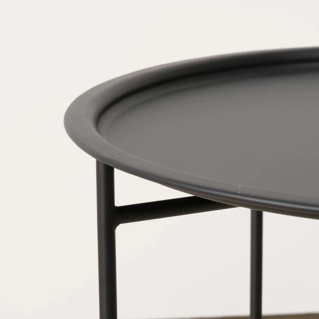 Stolik pomocniczy Boltze Rocko z metalu 46 cm Czarny (4066076501014) - obraz 3