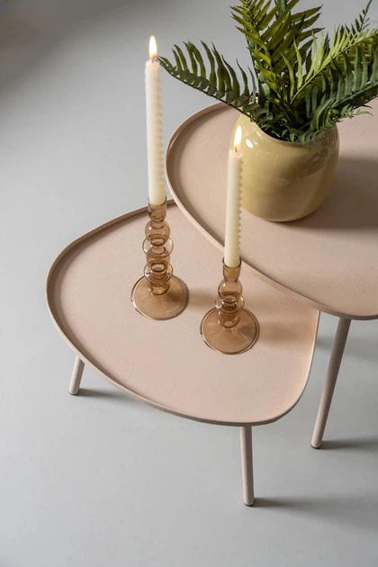 Stolik kawowy Leitmotiv Boaz metalowy 43 cm Beżowy (8714302731853) - obraz 6