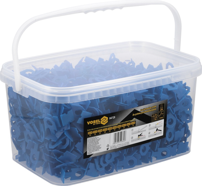 Кліпси для системи вирівнювання плитки VOREL 2 мм 900 шт. 04729 (5906083108303) - зображення 3