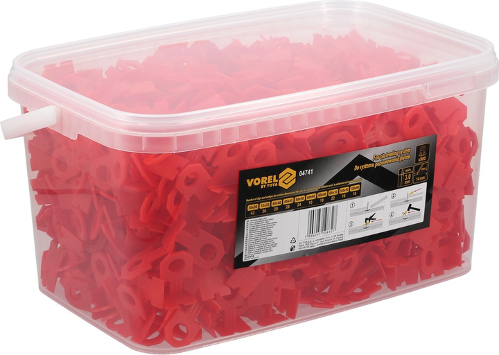 Кліпси для системи вирівнювання плитки VOREL 3 мм 900 шт. 04741 (5906083108327) - зображення 1