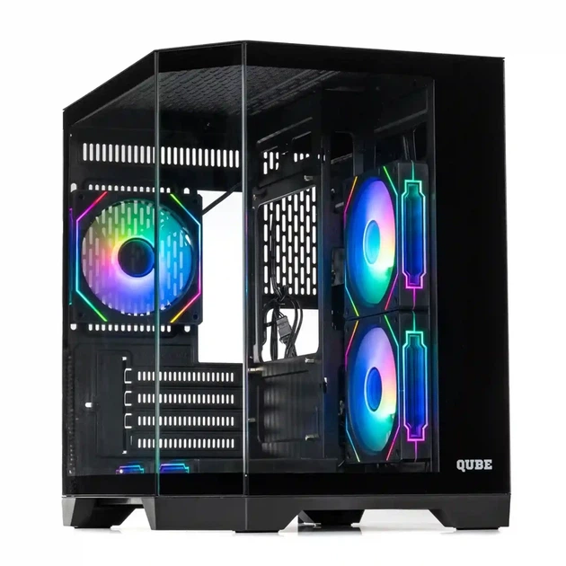 Корпус для ПК Qube Crystal ARGB (CRYSTAL_GBNU3) Black mATX без БЖ - изображение 2