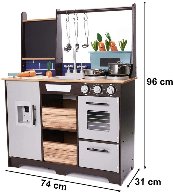 Kuchnia dla dzieci Lulilo LOFT XXL Drewniana MDF z akcesoriami 96 cm KX6286 (5903039717879) - obraz 11