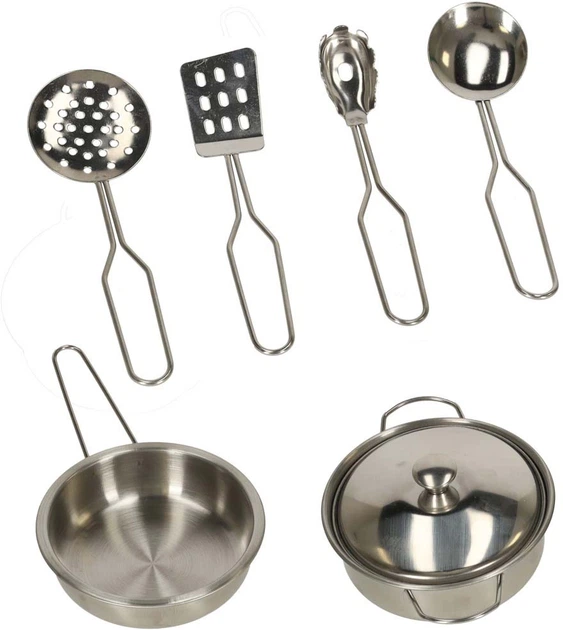 Kuchnia drewniana dla dzieci Lulilo z lodówką światło LED garnki sztućce 80 cm KX4934 (5903039736849) - obraz 8