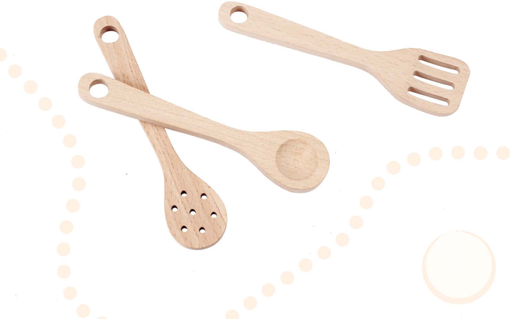 Kuchnia dla dzieci Lulilo BOHO Drewniana MDF z akcesoriami Retro 100 cm KX6284 (5903039717855) - obraz 4