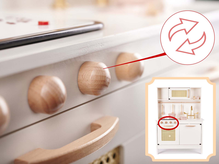 Kuchnia dla dzieci Lulilo BOHO Drewniana MDF z akcesoriami Retro 100 cm KX6284 (5903039717855) - obraz 8