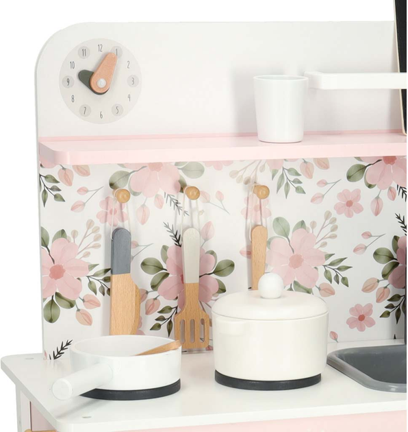 Kuchnia drewniana MDF Lulilo FLORO z akcesoriami Różowa 82 cm (5903039750166) - obraz 7