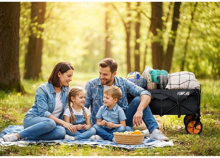 Wózek transportowy Humberg HM-513 składany z siatką 100 l (5903890632014) - obraz 8