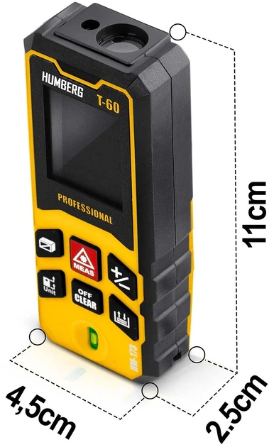 Лазерний далекомір Humberg HM-173 60 м (5903890624828) - зображення 6