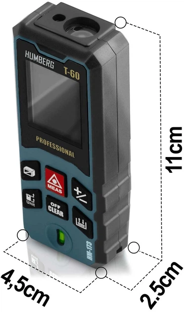 Лазерний далекомір Humberg HM-173 60 м (5903890624835) - зображення 5