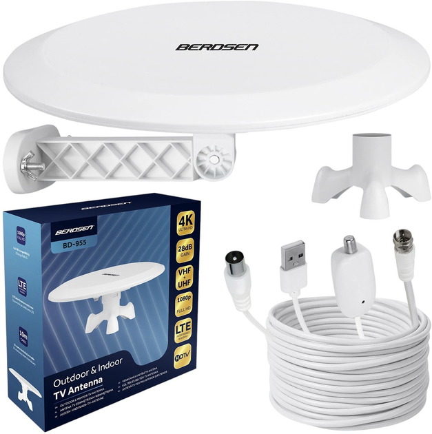 Антена внутрішня Berdsen BD-955 TV Ultra HD 4K White (5903890629526) - зображення 5