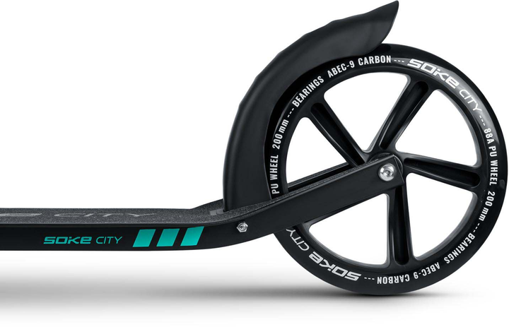 Hulajnoga miejska Soke City Czarno-turkusowa 1590 (5903890605797) - obraz 10