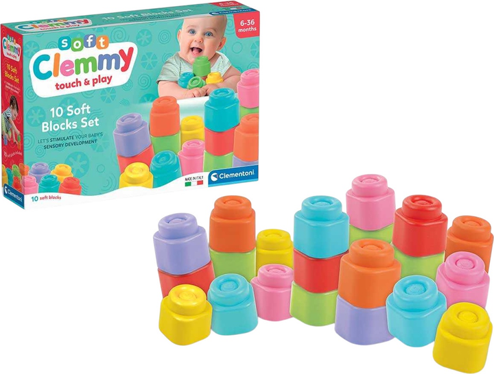 Zabawka-klocki edukacyjne Clementoni Soft Clemmy Soft Blocks 10 elementów 17988 (8005125179886) - obraz 1